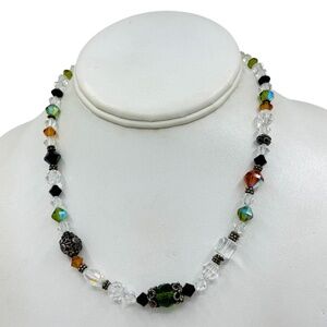 Hand Made sterling silver crystal bead necklace - GM768